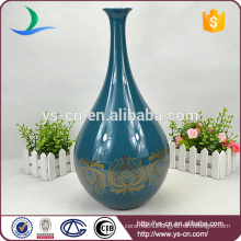 wine-bottle shape sapphire ceramic chinese large vase